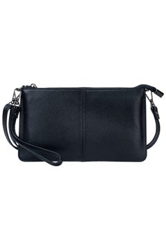 Bveyzi Genuine Leather Wristlet Purses For Women Envelope Clutch Wallet Small Crossbody Bags For Dressy Evening (Black)  - Image 1