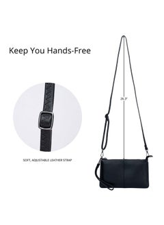 Bveyzi Genuine Leather Wristlet Purses For Women Envelope Clutch Wallet Small Crossbody Bags For Dressy Evening (Black)  - Image 4