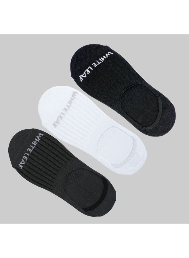 الورقة البيضاء 3 أزواج من الجوارب القصيرة للرجال المصنوعة من القطن - قابلة للتنفس، تمتص الرطوبة، متينة - 3 أزواج (زيتوني داكن، أسود وأبيض) - مقاس واحد - Image 5