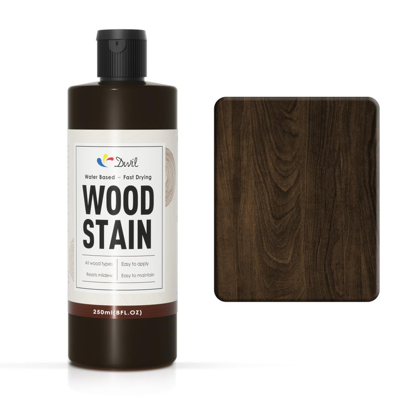 DWIL Water Based Wood Stain - Multiple Finishes, Fast Drying, Indoor and Outdoor Furniture, Wood Paneling, Cabinets and More, Low Odor ï¼† Non-Toxic (8.5oz Black Walnut) - Image 1