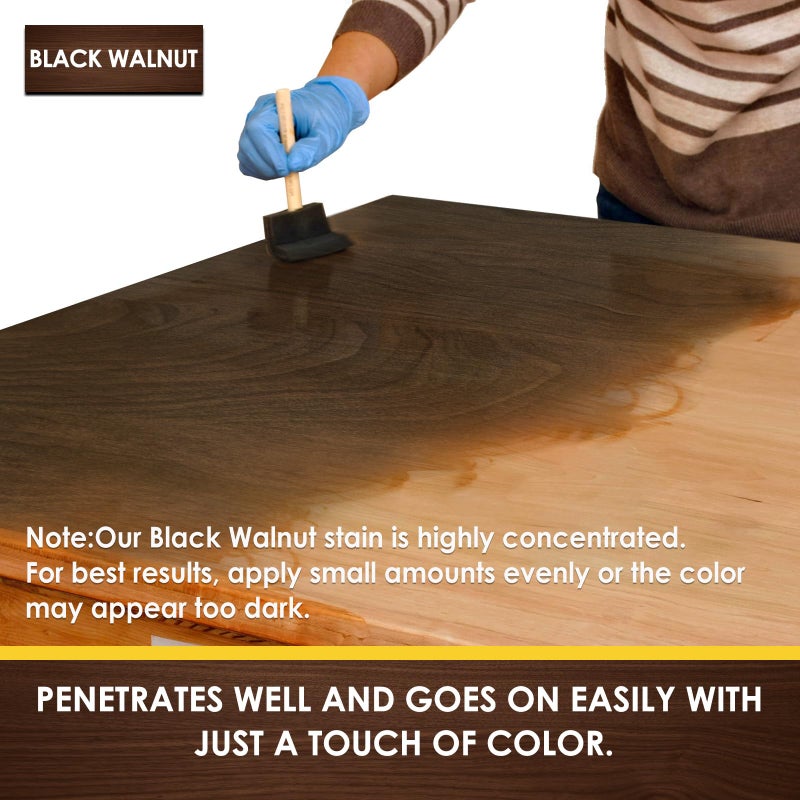 DWIL Water Based Wood Stain - Multiple Finishes, Fast Drying, Indoor and Outdoor Furniture, Wood Paneling, Cabinets and More, Low Odor ï¼† Non-Toxic (8.5oz Black Walnut) - Image 2