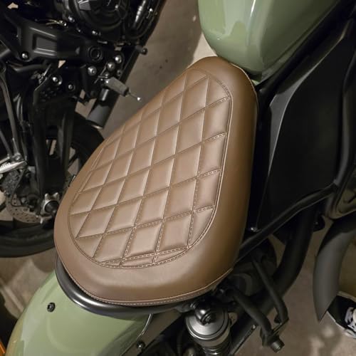 Lorababer Motorcycle Leather Rider Solo Seat Saddle Cushion Pad Compatible with Rebel CMX 500 300 CMX500 CMX300 2017 2018 2019 2020 2021 2022 2023 2024 Front Driver Pressure Relief Soft Pillion, Brown - Image 1