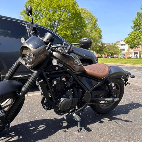 Lorababer Motorcycle Leather Rider Solo Seat Saddle Cushion Pad Compatible with Rebel CMX 500 300 CMX500 CMX300 2017 2018 2019 2020 2021 2022 2023 2024 Front Driver Pressure Relief Soft Pillion, Brown - Image 4