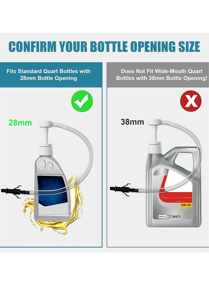 Fluid Pump for Standard Quart Bottles - 8cc Per Pump Stroke, 28mm Transmission Fluid Pump with 3rd Hand Adapter, Transfer Gear Oil, Differential and Transmission Fluid Gear Lube Pump - Image 4