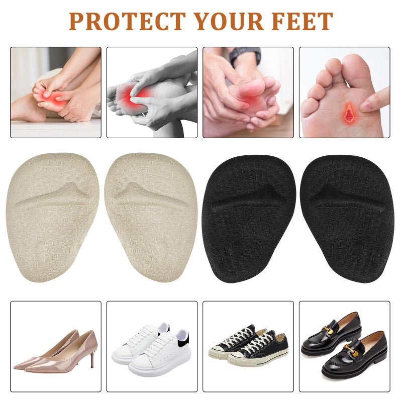 Gel and Sponge Heel Inserts Forefoot Pads Anti Slip Shoe Grips for Women - Image 4