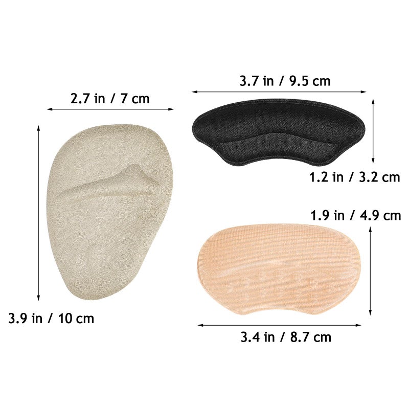 Gel and Sponge Heel Inserts Forefoot Pads Anti Slip Shoe Grips for Women - Image 3