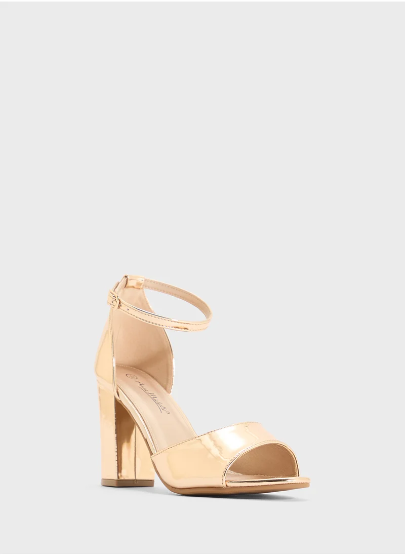 ايلا Block Heel Sandal With Ankle Strap
