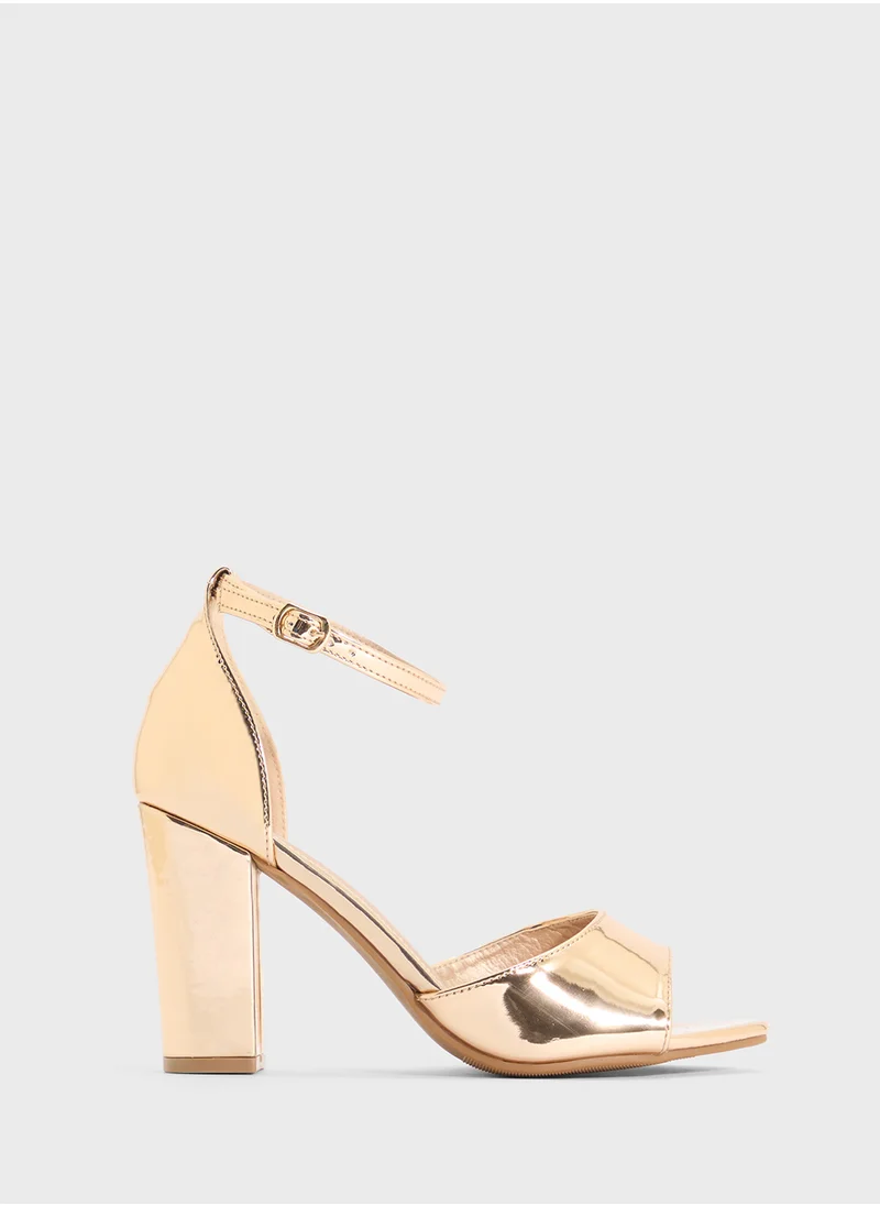ايلا Block Heel Sandal With Ankle Strap