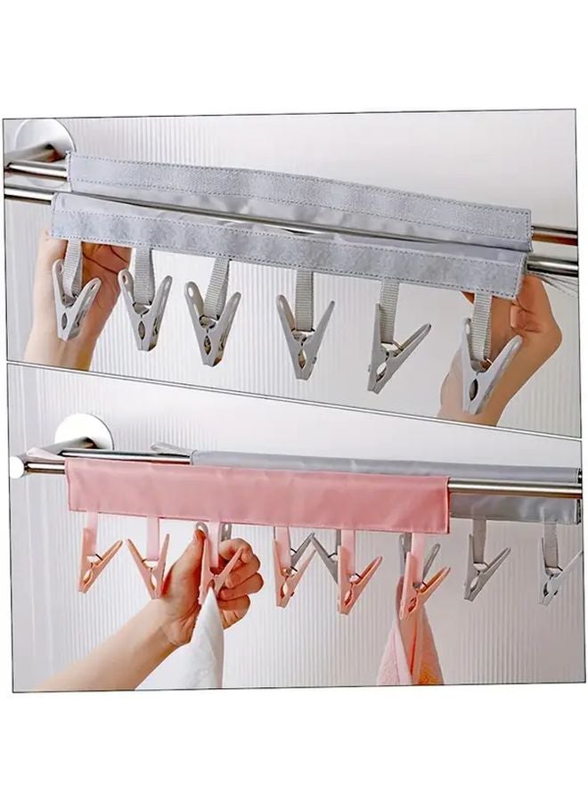 2pcs Pink Gray Heavy Duty Plastic Folding Clothes Hangers With Suction Cup Hook - Image 2