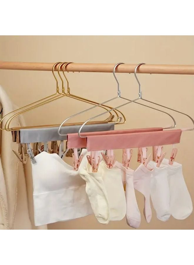 2pcs Pink Gray Heavy Duty Plastic Folding Clothes Hangers With Suction Cup Hook - Image 4