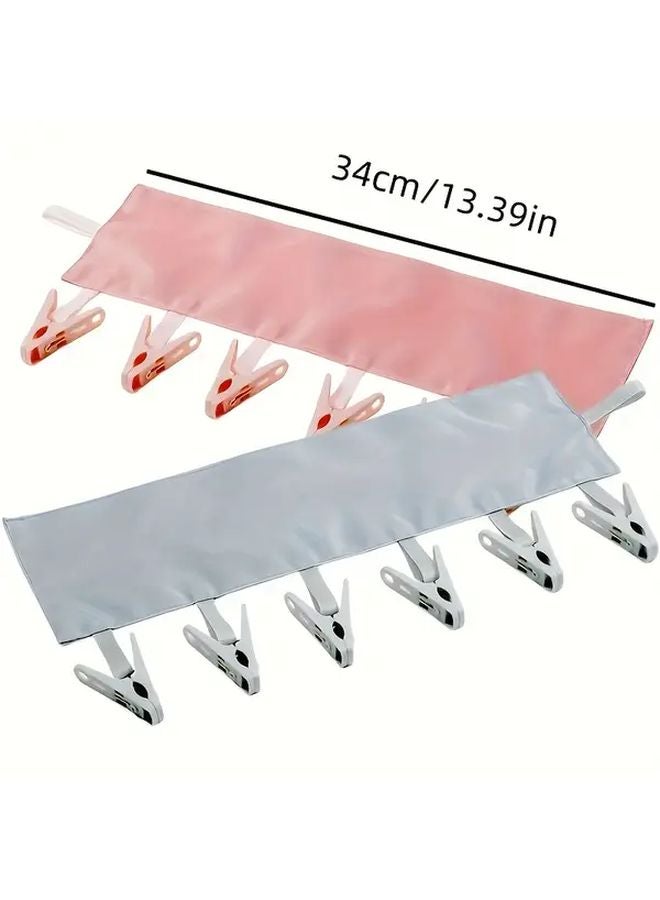 2pcs Pink Gray Heavy Duty Plastic Folding Clothes Hangers With Suction Cup Hook - Image 5