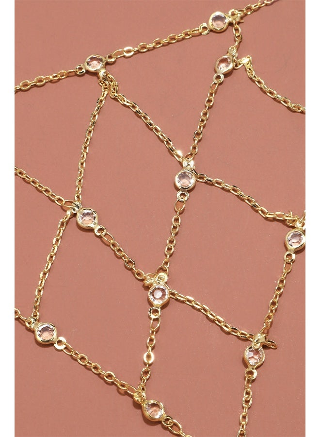 Hand Chain Bracelet Non Tarnish Dainty Rhinestones Jewelry Accessories Adjustable Mesh Finger Bracelet Forearm Nude for Women - Image 4