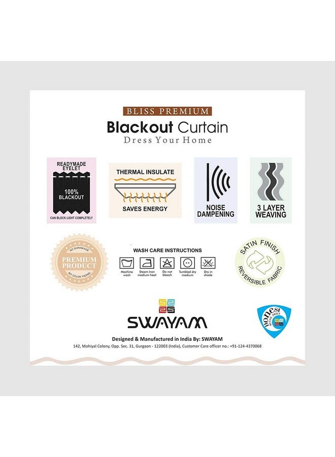 Swayam Blackout 5 Feet 1 PC Window Curtain for Bedroom, Living Room - Cream - Image 3