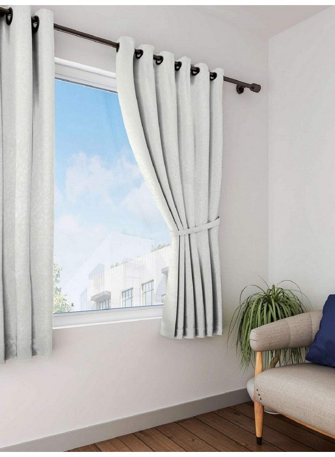 Swayam Blackout 5 Feet 1 PC Window Curtain for Bedroom, Living Room - Cream - Image 1