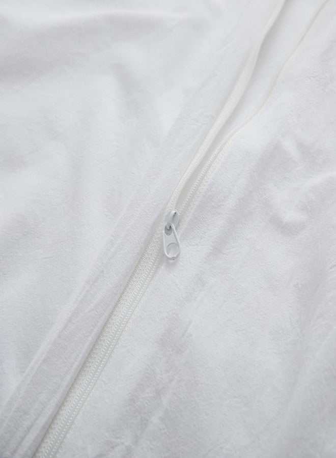 LOVQUE White Duvet Cover Full Size, 100% Washed Cotton Linen Like Bedding Set with Zipper Closure (No Comforter), 80x90 Inches - Image 5