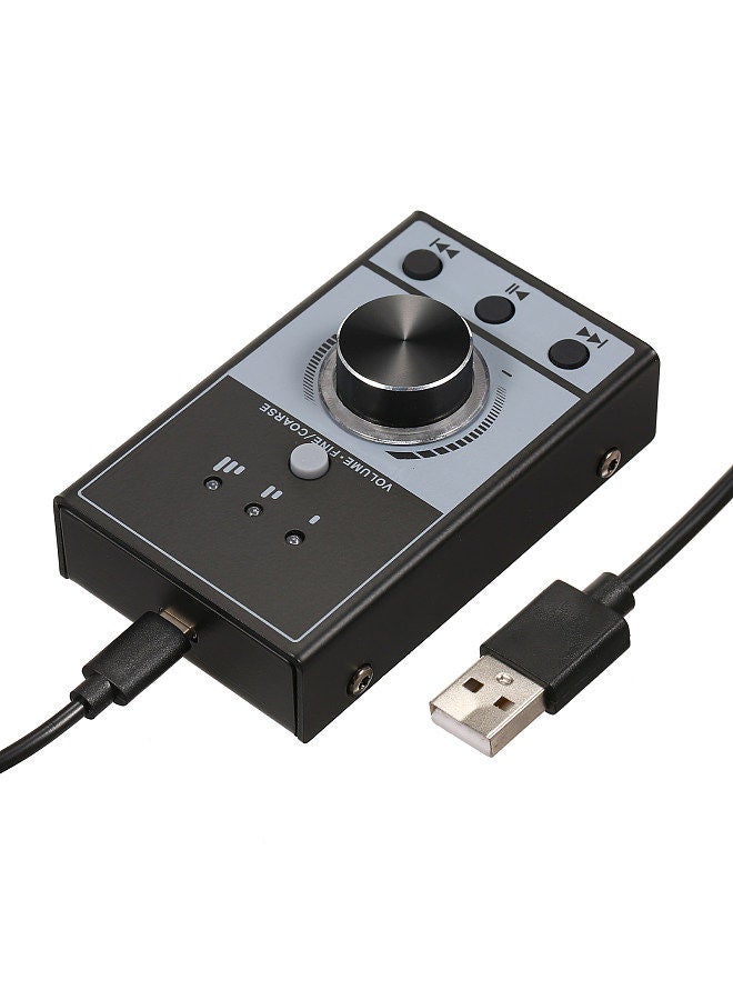 Multimedia USB Computer Volume Control Controller Multimedia USB Controller Knob PC Computer Speaker Audio Adjuster Volume Controller One-Click Mute 3 Volume Control Modes Plug and Play