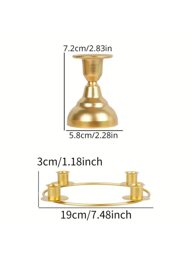 Golden Modern Minimalist Nordic Metal Candle Holders Set Of 2 For Home Decor - Image 3