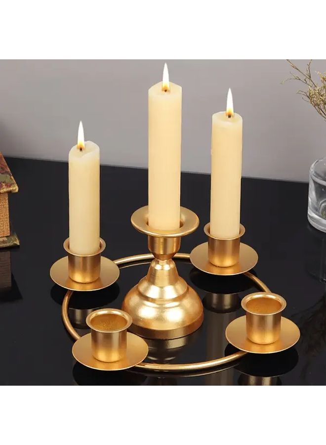 Golden Modern Minimalist Nordic Metal Candle Holders Set Of 2 For Home Decor - Image 1