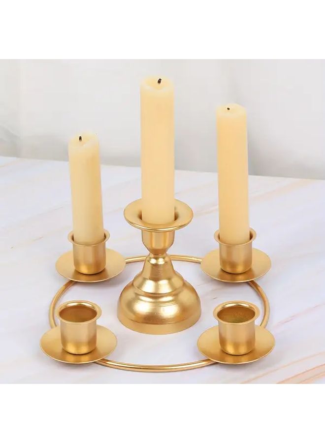 Golden Modern Minimalist Nordic Metal Candle Holders Set Of 2 For Home Decor - Image 5