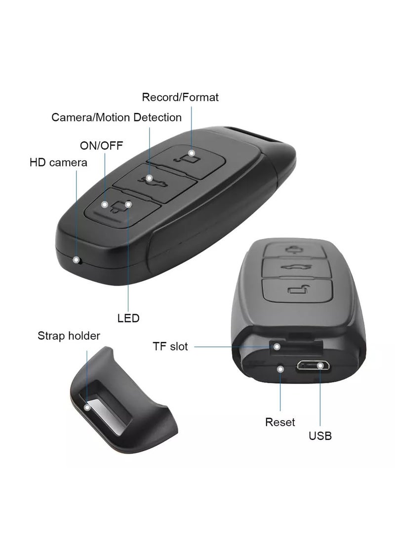 TECHNOVIEW TECHNOVIEW Wired Key Chain 1080p Full Hd Camera with Audio and Video Recording for Home Office Meeting Motion Detection Upto120 Minutes Working Time with Single Charge Black  - Image 5