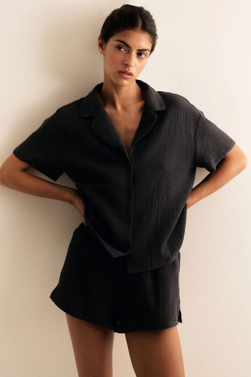 اتش اند ام بيجاما من قطن الموسلين