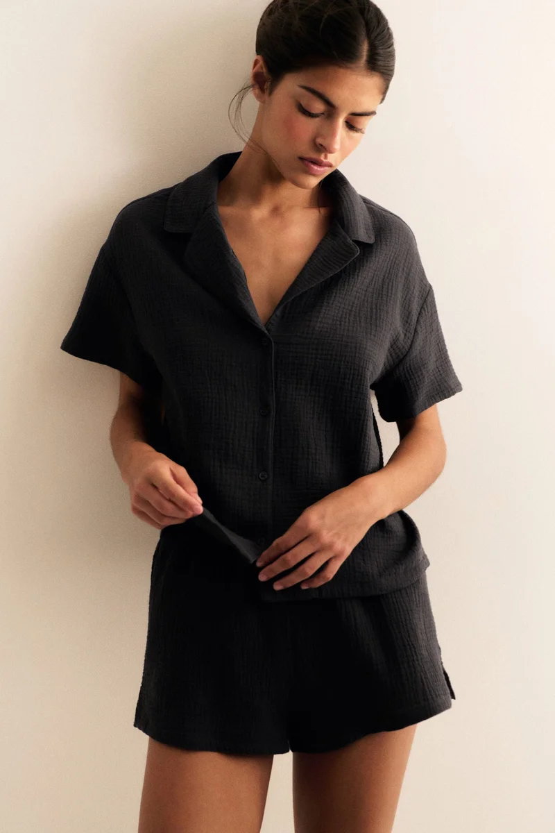 اتش اند ام بيجاما من قطن الموسلين