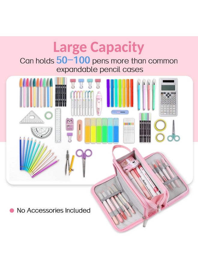 Sooez Large Pencil Case, Big Capacity Pencil Pouch Pen Bag with 3 Compartment, Portable Canvas Stationery Organizer with Zipper, Cute Aesthetic School Supplies for Teen Girls, Purple with Plaid - Image 4