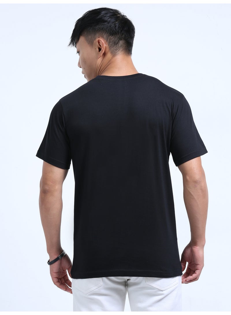 DUJE Men's Daily Wear T-Shirt | Black |100% Combed Cotton | Breathable Bio-Wash Fabric | Sweat-Absorbing, Anti-Bacterial & Odour-Free - Image 5