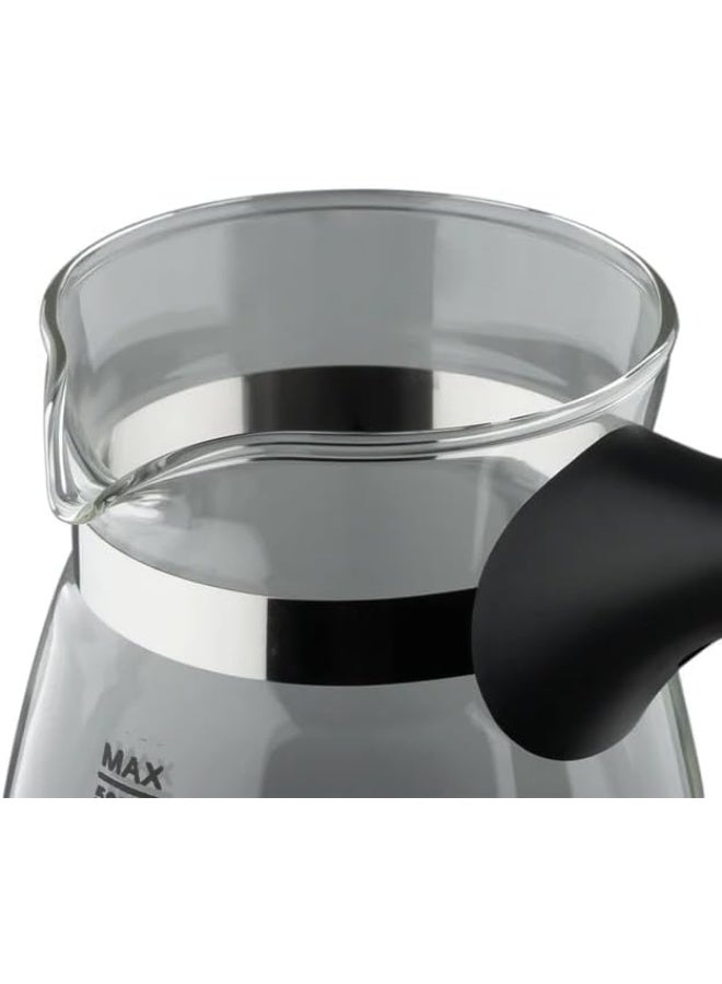 ECVV Stainless Steel Pot Coffee Pot Glass Tea Pitcher Stainless Steel Teapot Portable Tea Maker Concentrate Steel Wire Manual Travel Glass Teapot Camping Teapot - Image 5