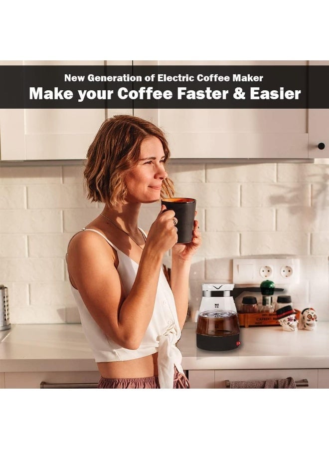 ECVV Stainless Steel Pot Coffee Pot Glass Tea Pitcher Stainless Steel Teapot Portable Tea Maker Concentrate Steel Wire Manual Travel Glass Teapot Camping Teapot - Image 3