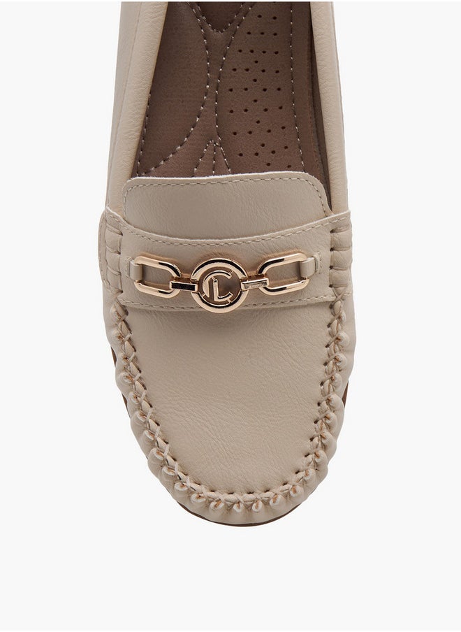 Le Confort Women's Solid Slip-On Loafers with Metal Accent  - Image 4