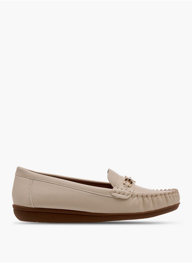 Le Confort Women's Solid Slip-On Loafers with Metal Accent  - Image 3