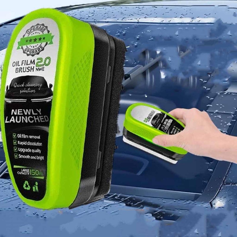 KRIDARSH Automotive Oil Film Cleaning Brush, 2025 Upgrade Clearvision Car Windshield Cleaner, Clearvision Glass Cleaner, 150mll Reusable Oil Film Cleaning Brush for Car Window, Prevents Rain and Fog - Image 1