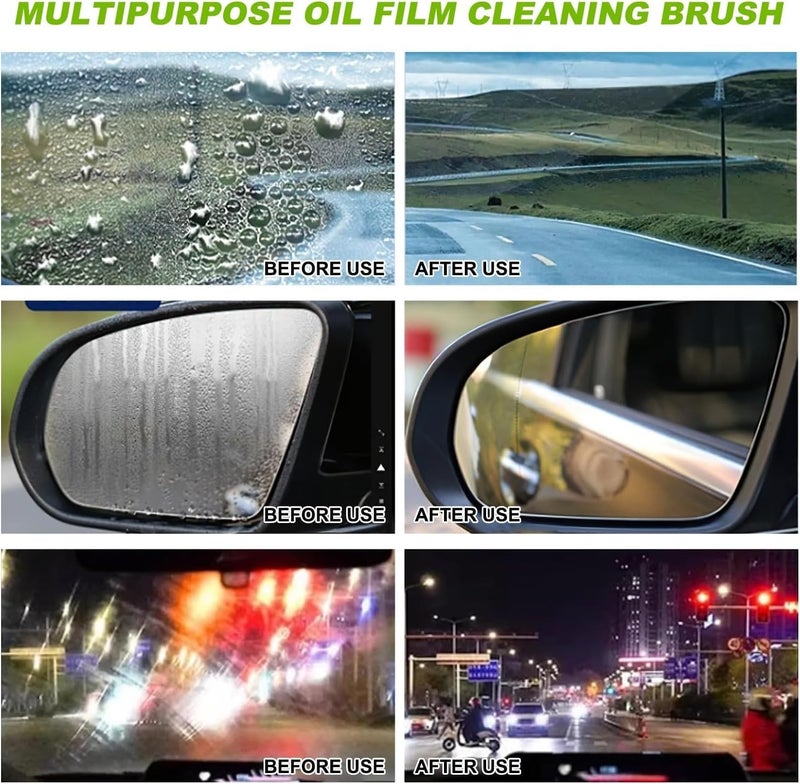 KRIDARSH Automotive Oil Film Cleaning Brush, 2025 Upgrade Clearvision Car Windshield Cleaner, Clearvision Glass Cleaner, 150mll Reusable Oil Film Cleaning Brush for Car Window, Prevents Rain and Fog - Image 4