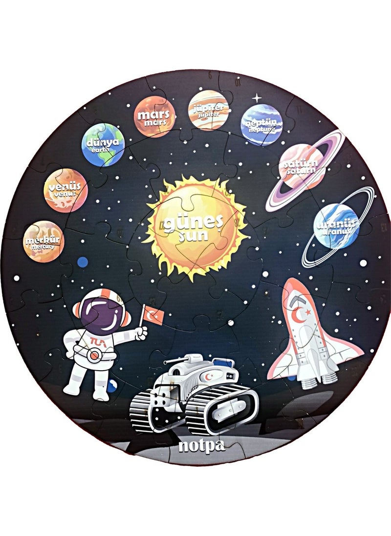 KutuTR Wooden Planet Puzzle 41CM, Mega Size Colorful Space Puzzle for Baby, Children and Preschoolers  - Image 4