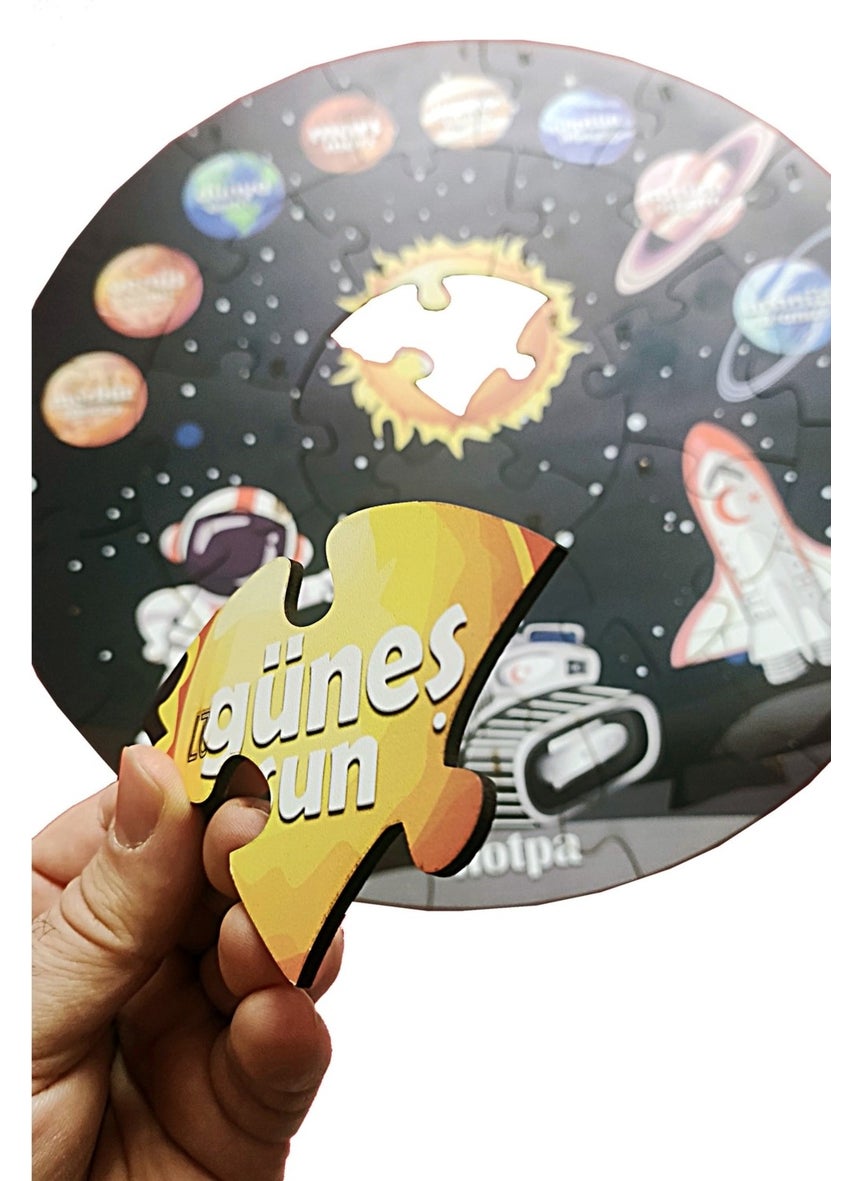 KutuTR Wooden Planet Puzzle 41CM, Mega Size Colorful Space Puzzle for Baby, Children and Preschoolers  - Image 5