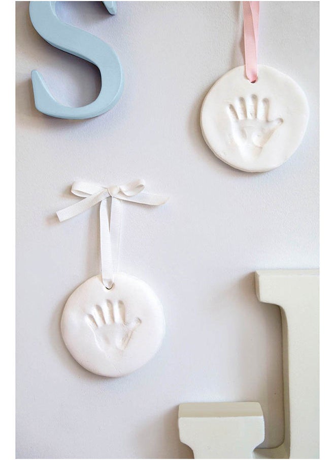 Y&D Baby Handprint And Footprint Keepsake Ornament Kit With Ribbon, 7.4x6.6x1.7 inch  - Image 2