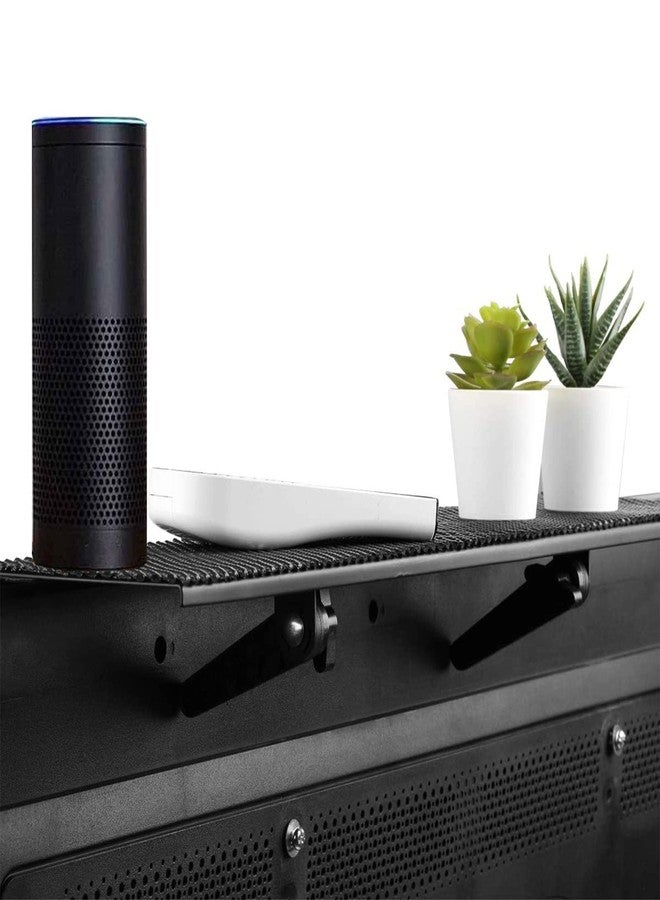 رف علوي للتلفزيون من براكوايزر بدون حفر، بعرض 24 بوصة، منصة تثبيت علوية للشاشة، تحمل مكبر صوت، وجهاز استقبال صوتي/مرئي، وجهاز وسائط، وجهاز ألعاب، وغيرها. - Image 2