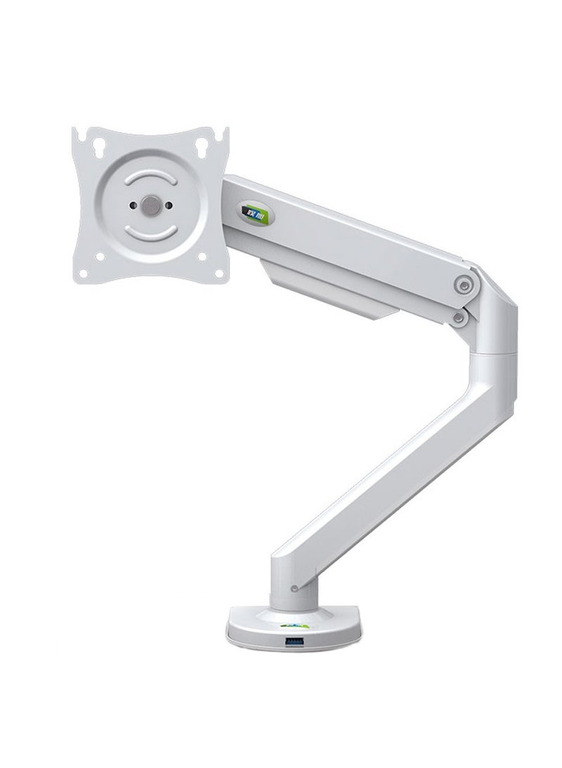 KALOC Single Monitor Arm Mount for 17-32 inches Screen,Free Lifting Tilting Rotating Stand,Load-bearing 9KG,VESA 75*75/100*100mm - White  - Image 1