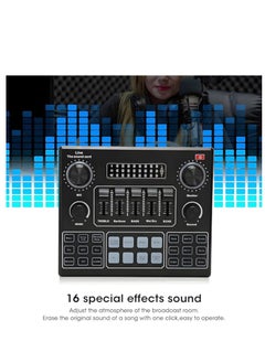 Houmt Houmt V9 Live Sound Card Audio Interface Intelligent Sound Card for Singing Live Broadcasting/Recording Voice and Music Compatible with Computer and SmartPhone Volume Adjustable Mixer Hosting Speech  - Image 2