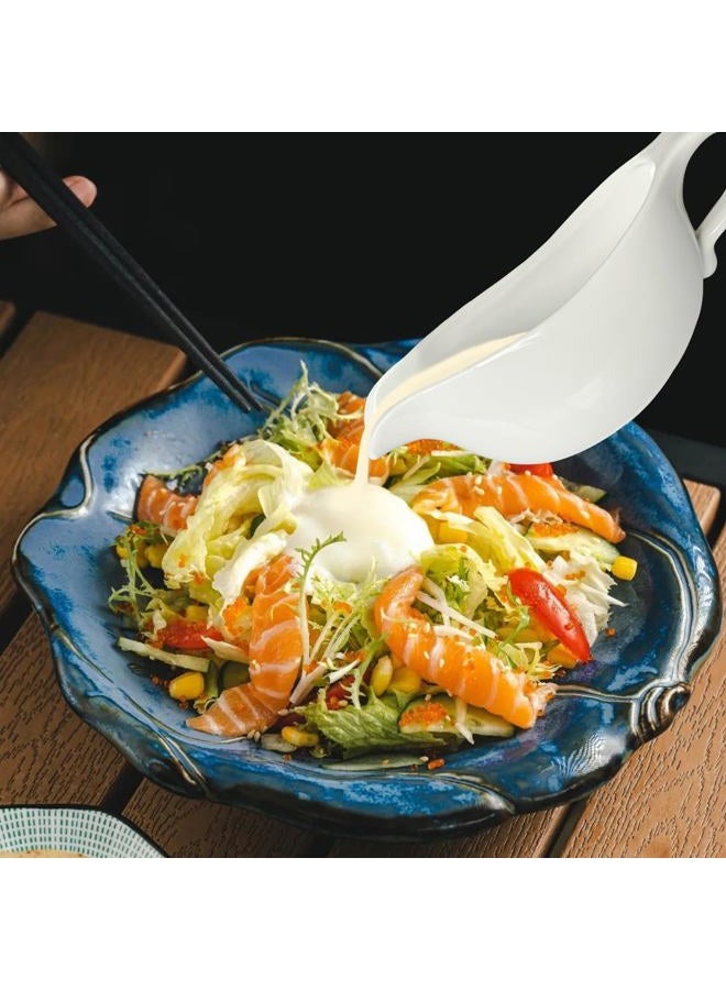 Qlans 20 OZ Gravy Boat - White Meat Sauce Boat With Spoon - Perfect for Gravy, Sauces and Syrups, Salad Dressings, Creamer, Broth, and More Server - Image 5