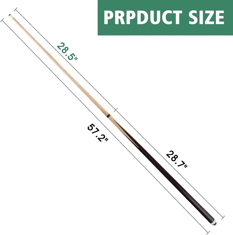 JX Pool Cues for Kids 36inch 58inch Shorty Cues Billiard House Cue Sticks for Child Hardwood Billiard Cue Sticks 13mm Glue-on Tips,Set of 2 - Image 5