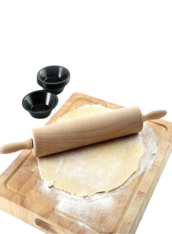 TrueCraftware 18" Wooden Rolling Pin 3-1/4" Diameter- WoodenRoll Pin for Fondant Pie Crust Cookie Pastry Dough Classic Pastry Rolling Pin - Image 3
