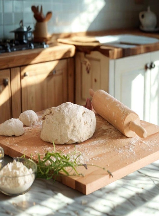 TrueCraftware 18" Wooden Rolling Pin 3-1/4" Diameter- WoodenRoll Pin for Fondant Pie Crust Cookie Pastry Dough Classic Pastry Rolling Pin - Image 2