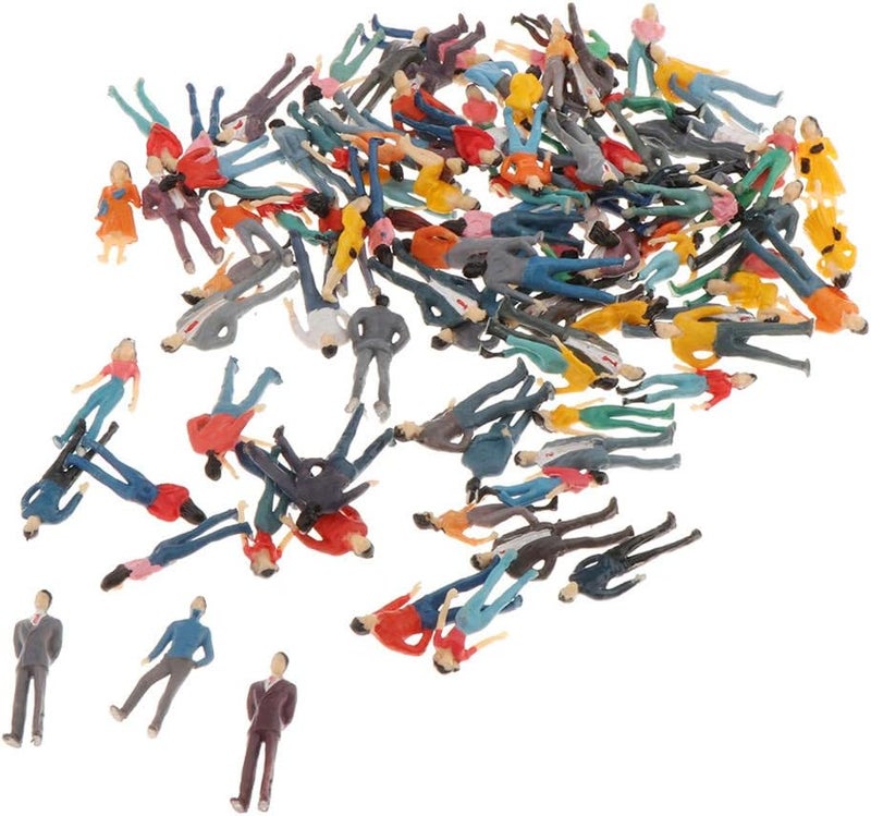 klarako 100 Piece Mixed People Figures, Miniature Train Landscape Design, Gauge 1: 50 1: 300  1:50 - Image 1