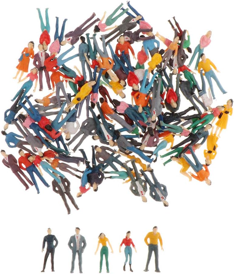 klarako 100 Piece Mixed People Figures, Miniature Train Landscape Design, Gauge 1: 50 1: 300  1:50 - Image 3