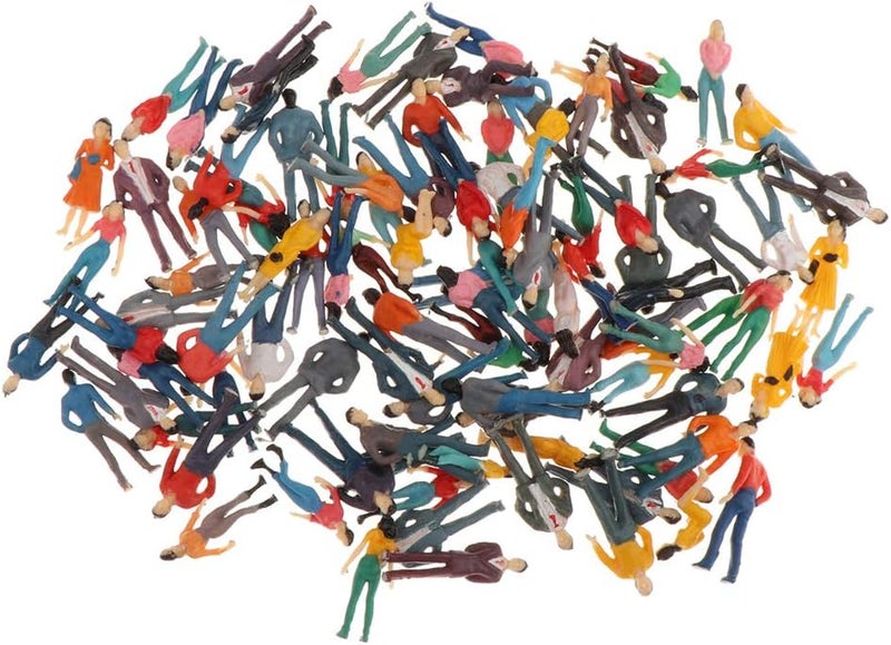 klarako 100 Piece Mixed People Figures, Miniature Train Landscape Design, Gauge 1: 50 1: 300  1:50 - Image 2