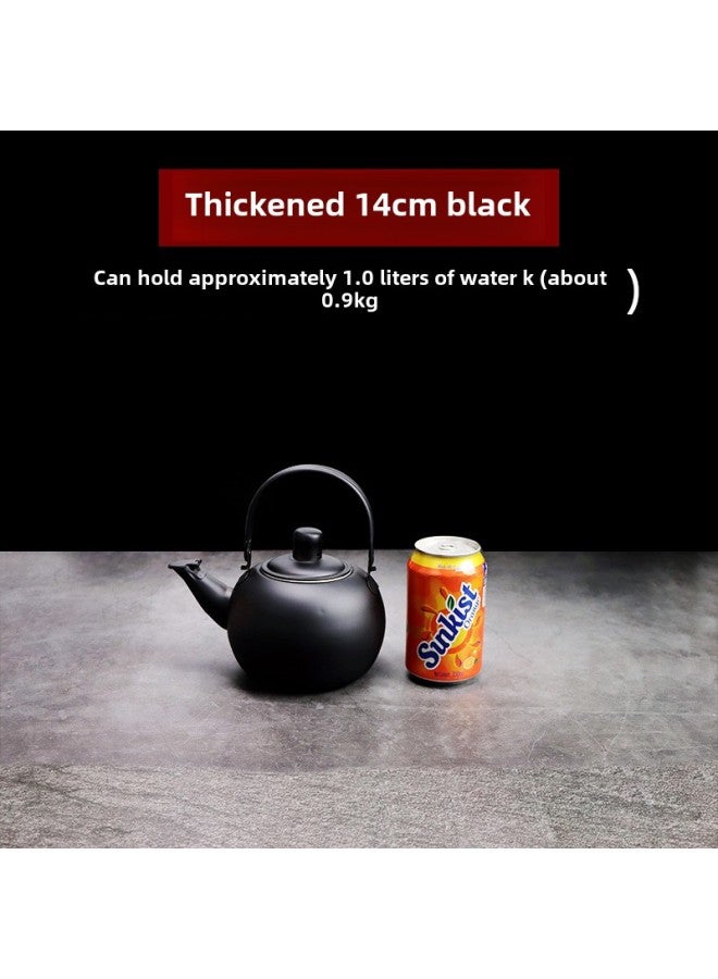 Special Offer Stainless Steel Teapot Restaurant Teapot With Strainer Household Kettle Large Capacity Hotel And Restaurant Kettle-Color:Free Engraving Starting From 10 Pieces-Capacity:Linglong Pot 14cm Black Upgraded Thickened Version  - Image 1