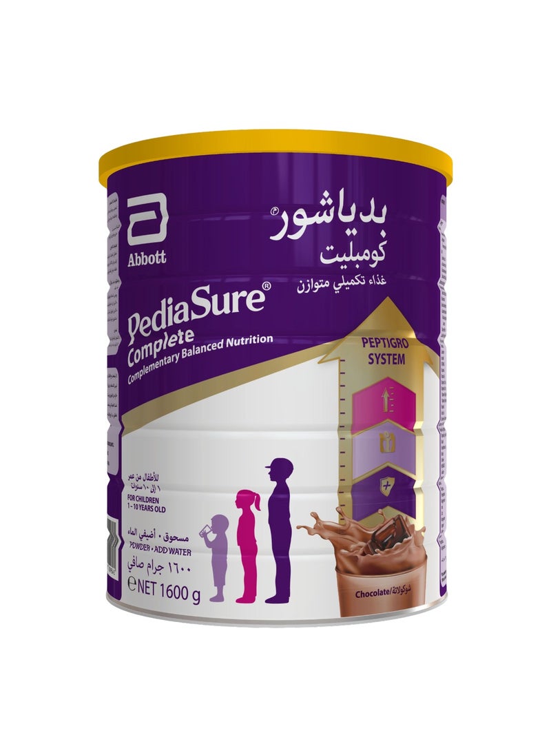 Abbott Pediasure Complete Peptigro  Chocolate Milk Powder 1600g  - Image 1