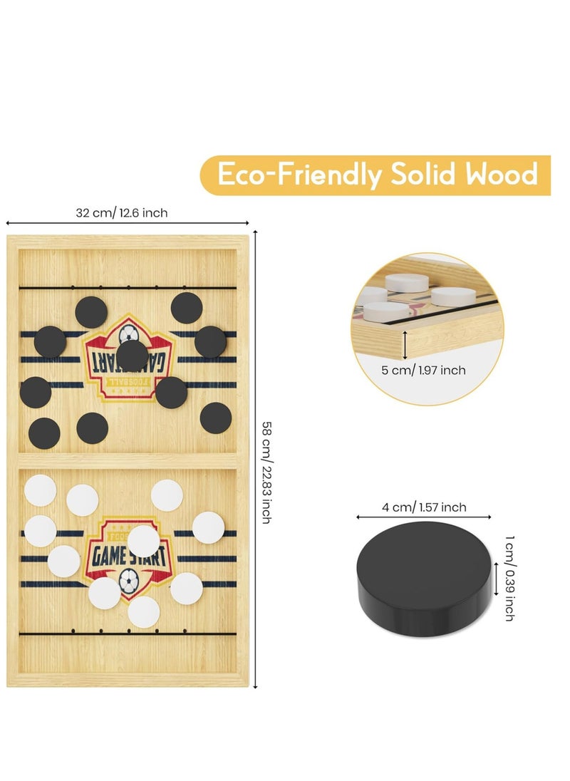 Rwnq - Exciting Fast Sling Puck Game large from MUMS PLANET,Crash Bash Board Game,Table Top Hockey Game,Football Slingshot Game,Wooden Hockey Game,Rapid Sling Table Battle Speed String... - Image 1